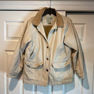 L.L. Bean Vintage Women’s Tan Barn Chore Utility Jacket Coat Y2K sz Medium